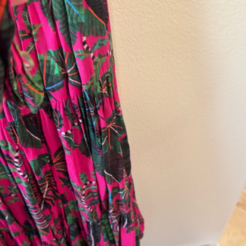 FARM Rio Vibrant Pink and Green Strapless Dress - Picture 15 of 15